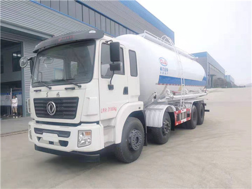 東風(fēng)前四后八輕量化粉粒物料車(chē)，可選玉柴290馬力和濰柴300馬力，適應(yīng)市場(chǎng)需求