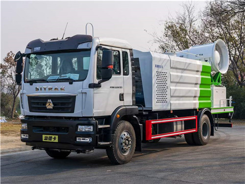 重汽汕德卡單橋多功能抑塵車現(xiàn)車，容積12立方，可選裝50-100米各型霧炮